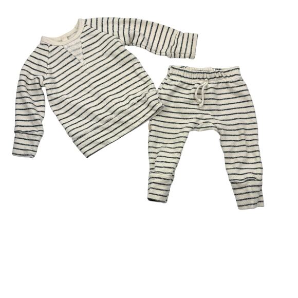 Childhoods Clothing Natural Stripe Crew Sweatshirt & Gusset Pants Set - Picture 1 of 13